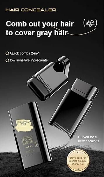 Convenient 2 In 1 Touch-Up Comb Hair Dye - Black