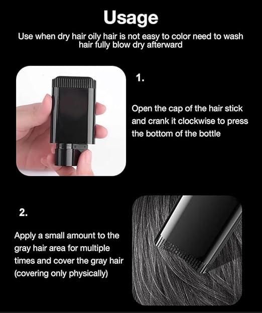 Convenient 2 In 1 Touch-Up Comb Hair Dye - Black