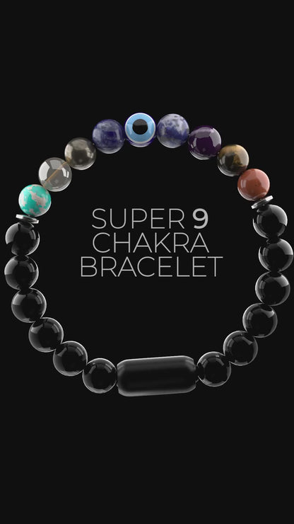 Super 9 Chakra Bracelet with Mag Snap2 & Warranty - Most Powerful and Proved
