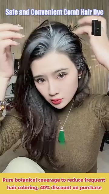 Convenient 2 In 1 Touch-Up Comb Hair Dye - Black